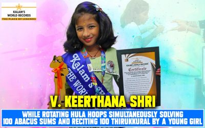 While Rotating Hula Hoops Simultaneously Solving 100 Abacus Sums and Reciting 100 Thirukkural by a Young Girl