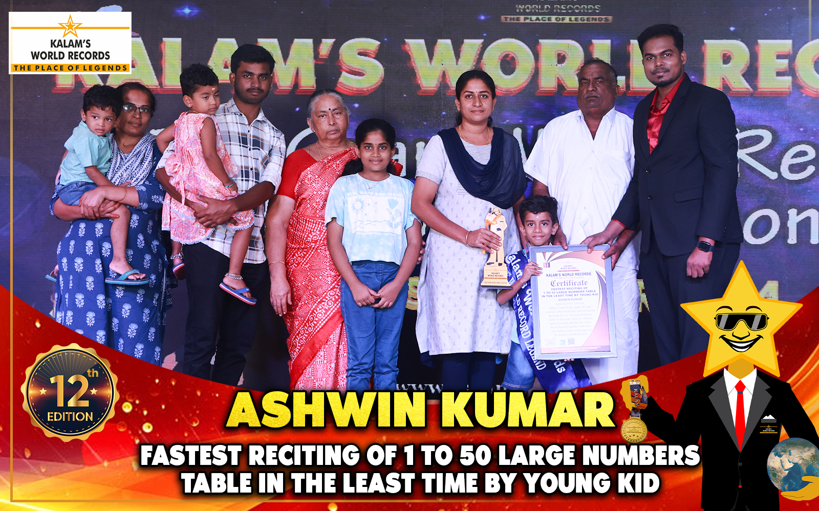 Fastest Reciting of 1 to 50 Large Numbers Table in the Least Time by Young Kid