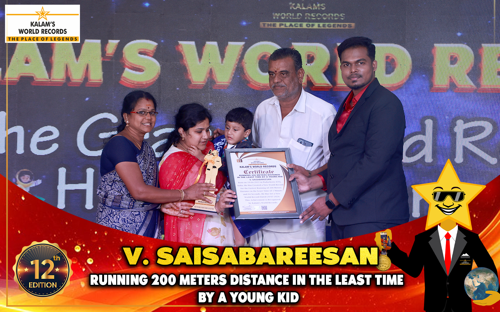 Running 200 Meters Distance in the Least Time by a Young Kid