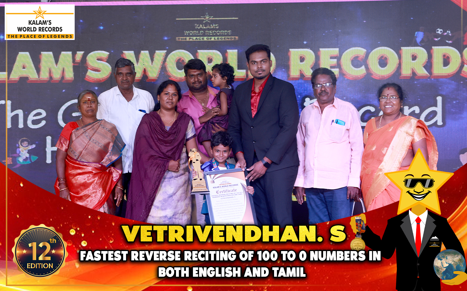 Fastest Reverse Reciting of 100 to 0 Numbers in Both English and Tamil