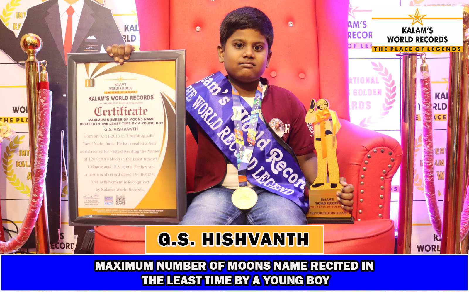 Maximum Number of Moons Name Recited in the Least Time by a Young Boy