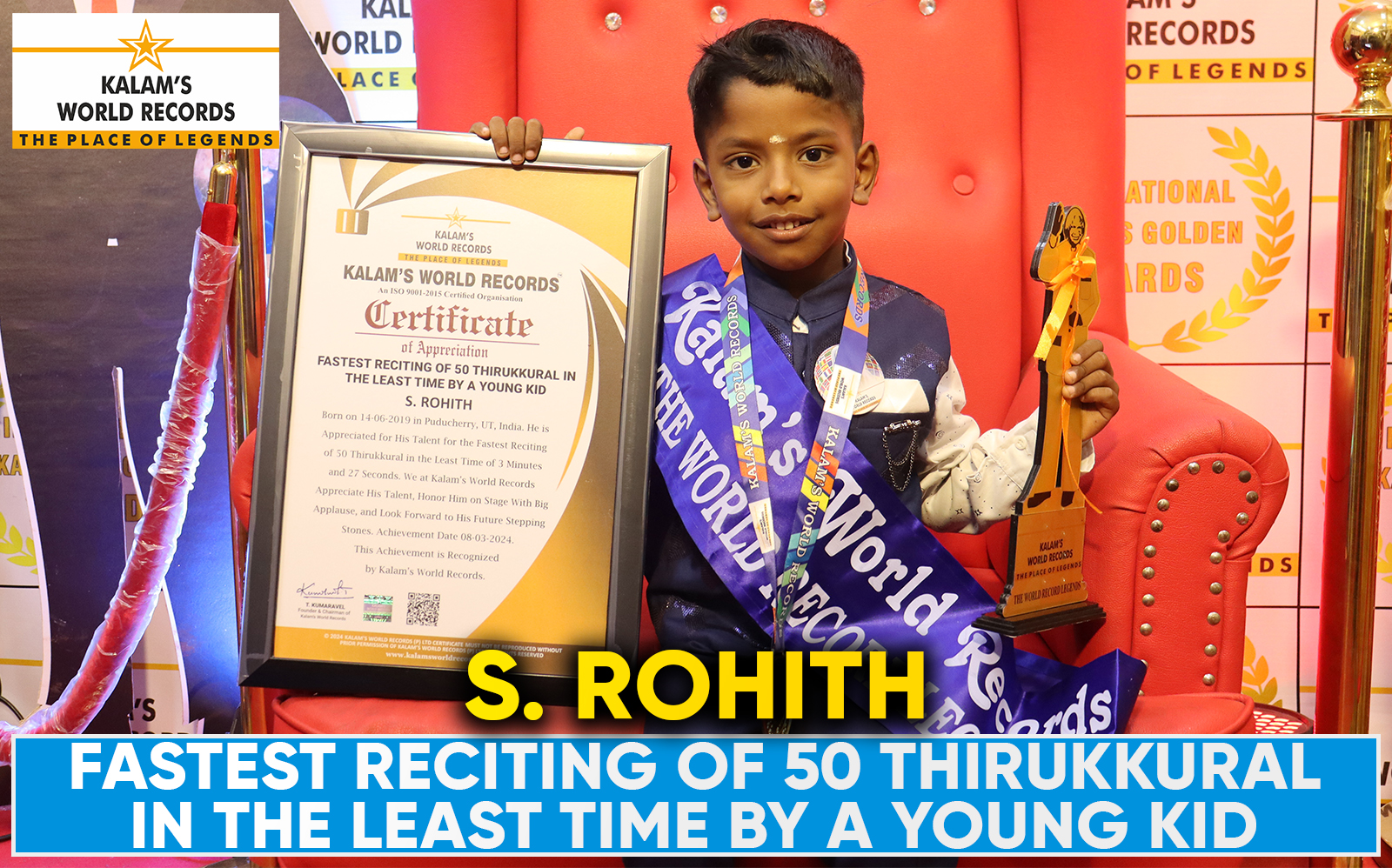 Fastest Reciting of 50 Thirukkural in the Least Time by Young Kid