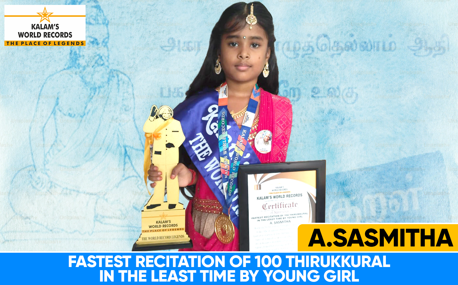 Fastest Recitation Of 100 Thirukkural In The Least Time By Young Girl