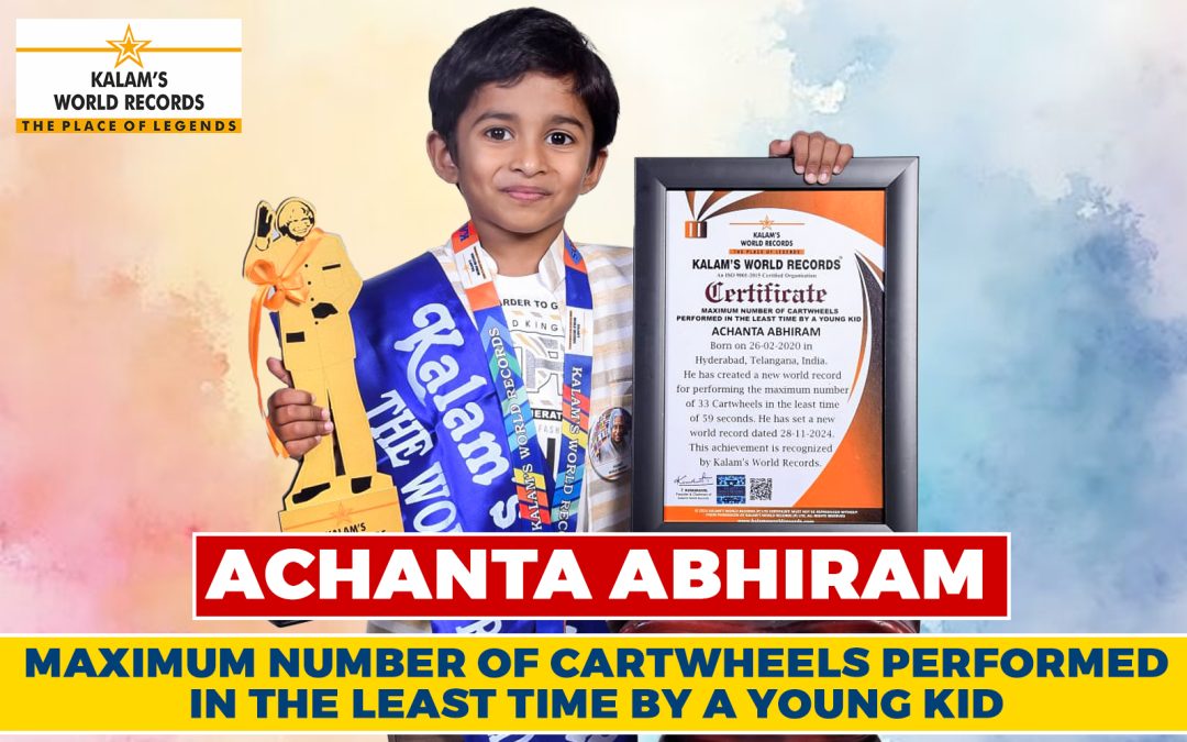 Maximum Number of Cartwheels Performed  in the Least Time by a Young Kid