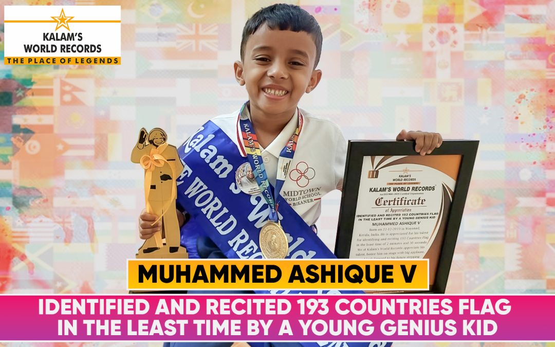 Identified and Recited 193 Countries Flag in the Least Time by a Young Genius Kid