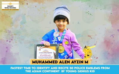Fastest Time to Identify and Recite 50 Police Emblems From the Asian Continent by Young Genius Kid