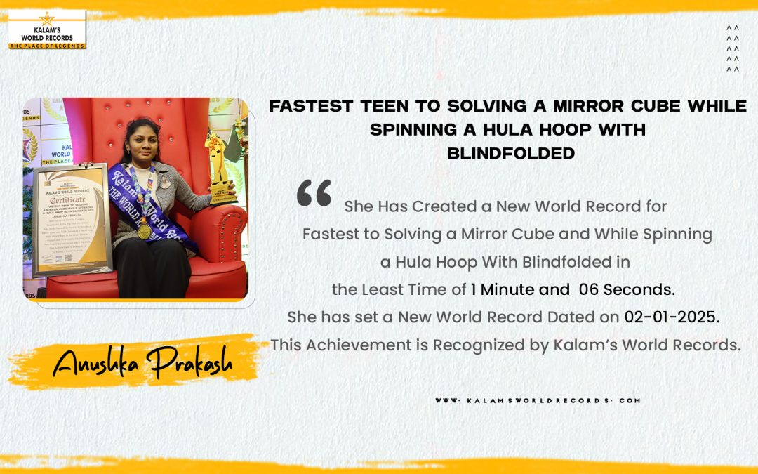 Fastest Teen to Solving a Mirror Cube While Spinning a Hula Hoop With Blindfolded