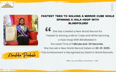 Fastest Teen to Solving a Mirror Cube While Spinning a Hula Hoop With Blindfolded