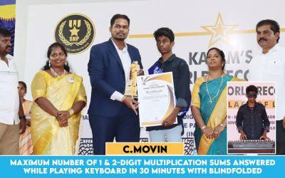 MAXIMUM NUMBER OF 1 & 2-DIGIT MULTIPLICATION SUMS ANSWERED WHILE PLAYING KEYBOARD IN 30 MINUTES WITH BLINDFOLDED