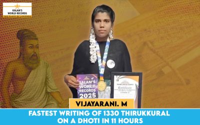 Fastest Writing of 1330 Thirukkural on a Dhoti in 11 Hours