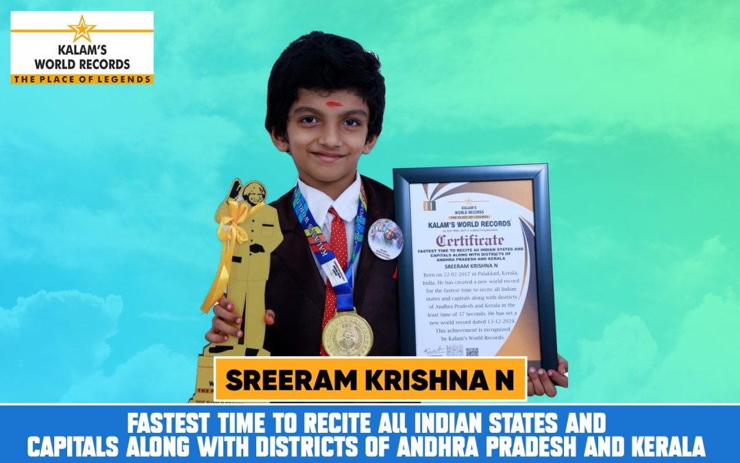 Fastest Time to Recite All Indian States and Capitals Along With Districts of Andhra Pradesh and Kerala