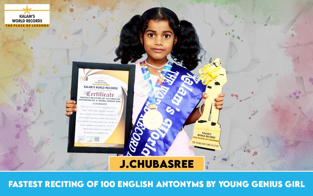 Fastest Reciting of 100 English Antonyms by Young Genius Girl