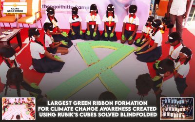 Largest Green Ribbon Formation for Climate Change Awareness Created Using Rubik’s Cubes Solved Blindfolded