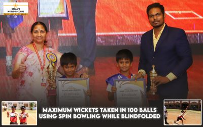 Maximum Wickets Taken in 100 Balls Using Spin Bowling While Blindfolded