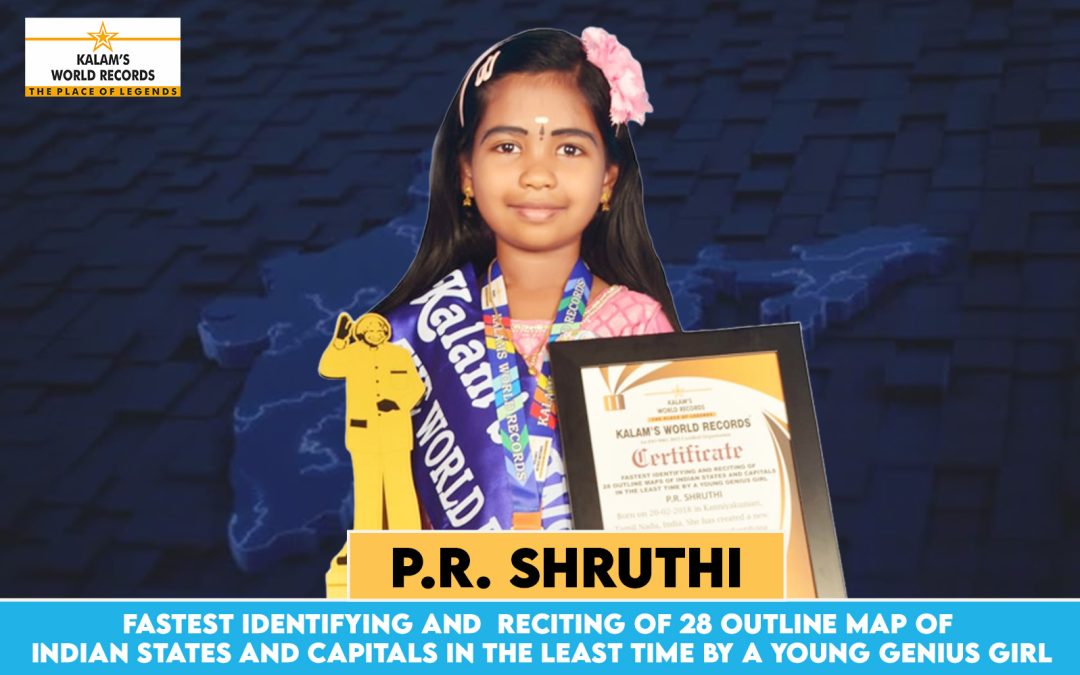 Fastest Identifying and  Reciting of 28 Outline Maps of Indian States and Capitals in the Least Time by a Young Genius Girl
