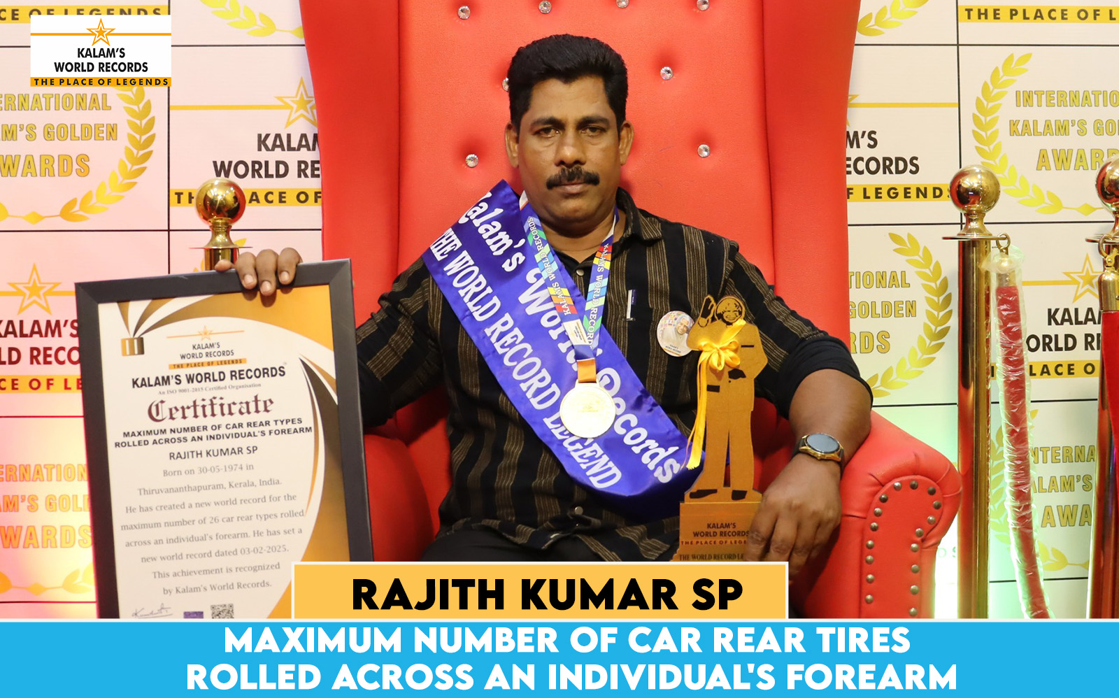 Maximum Number of Car Rear Tires Rolled Across an Individual's Forearm ...