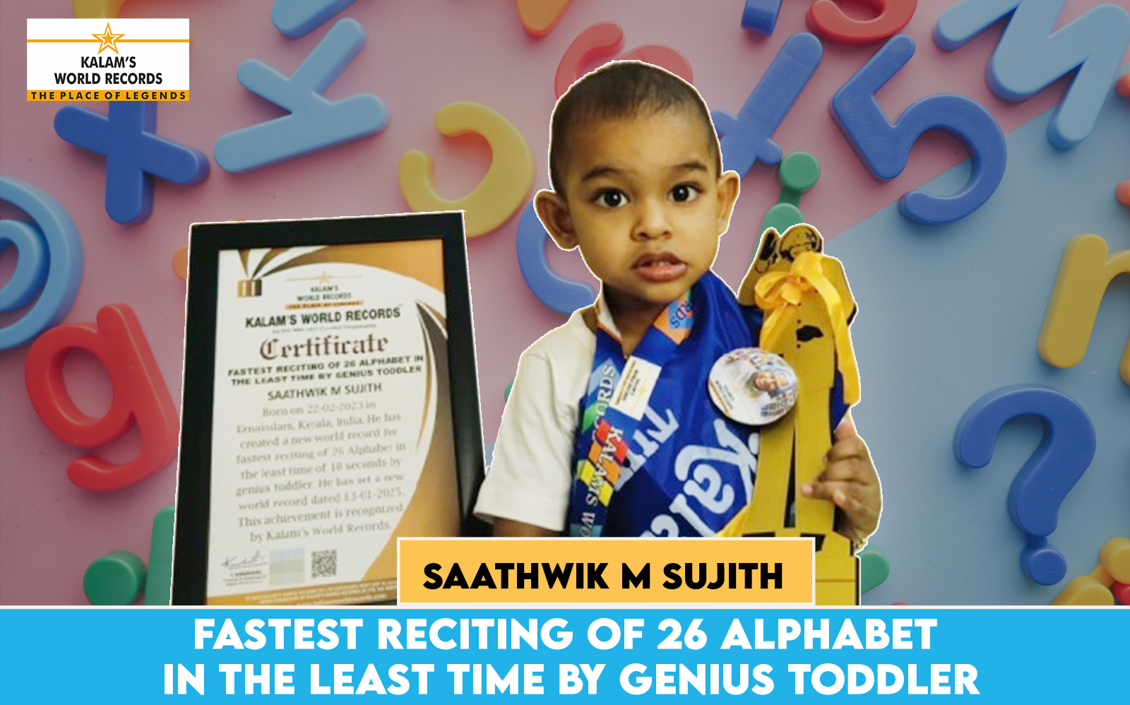 Fastest Reciting of 26 Alphabet in the Least Time by Genius Toddler ...