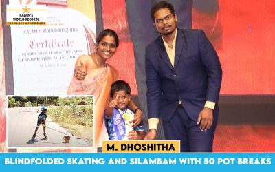 Blindfolded Skating and Silambam With 50 Pot Breaks