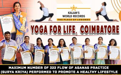 Maximum Number of 322 Flow of Asanas Practice ( Surya Kriya) Performed to Promote a Healthy Lifestyle
