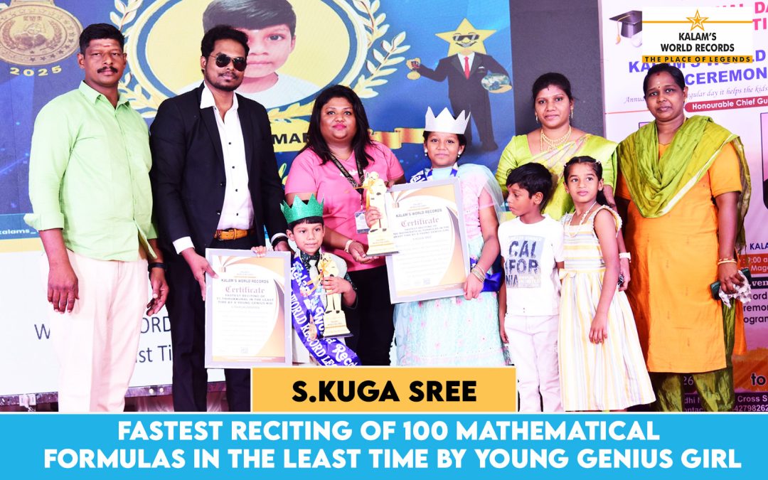 Fastest Reciting of 100 Mathematical Formulas in the Least Time by Young Genius Girl