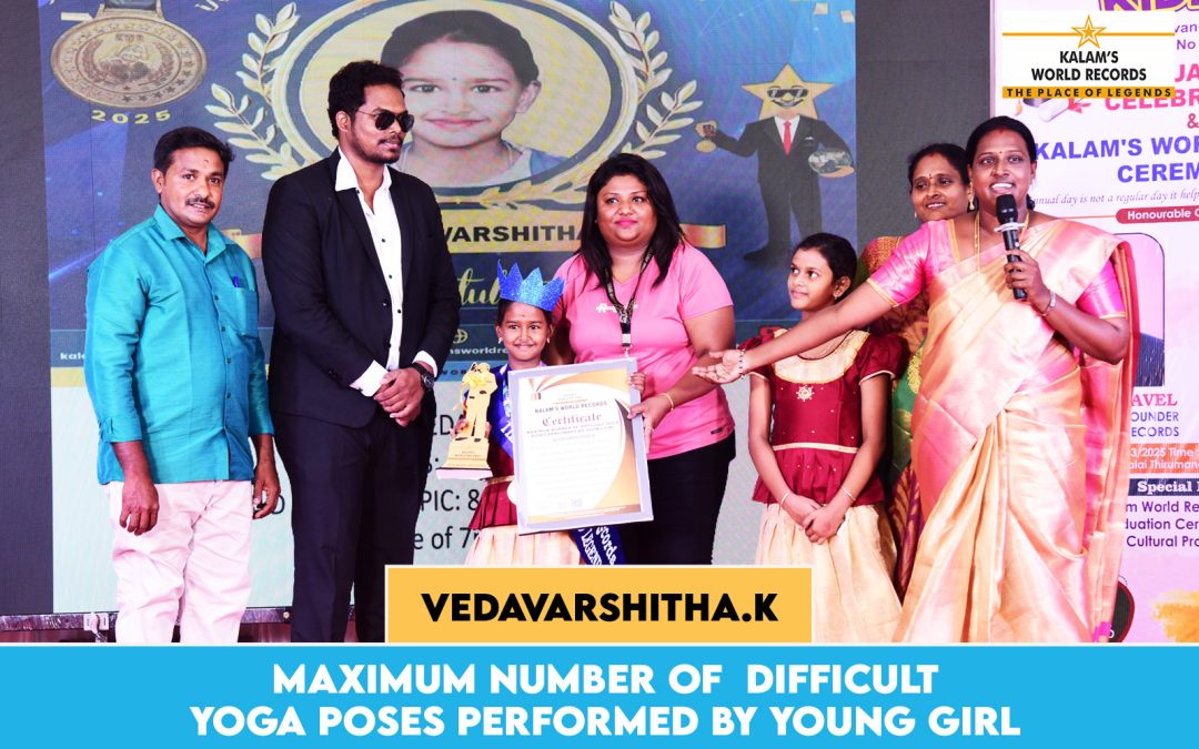 Maximum Number of  Difficult Yoga Poses Performed by Young Girl