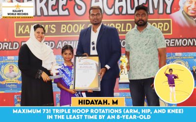 Maximum 731 Triple Hoop Rotations (Arm, Hip, and Knee) in the Least Time by an 8-year-old
