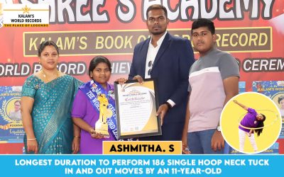 Longest Duration to Perform 186 Single Hoop Neck Tuck in and Out Moves by an 11-year-old