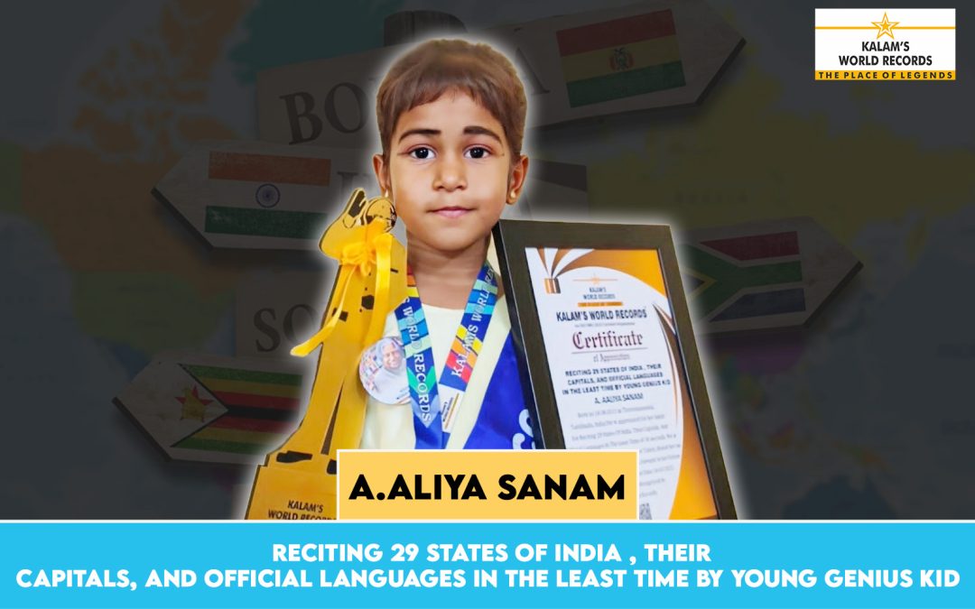 Reciting 29 States of India , Their Capitals, and Official Languages in the Least Time by Young Genius Kid