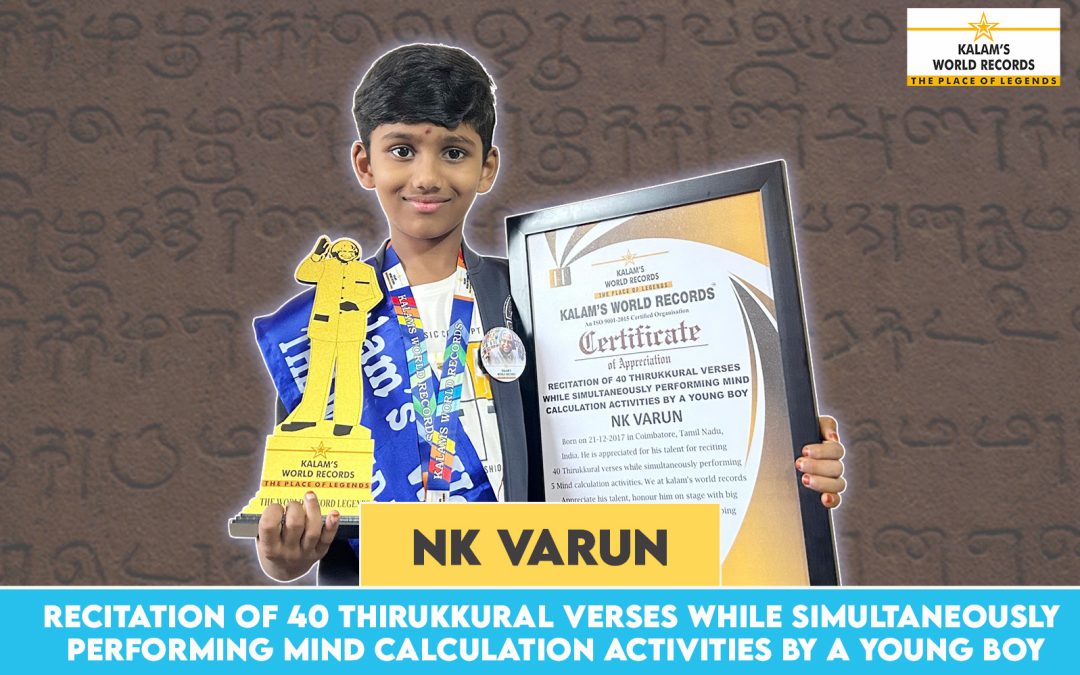 Recitation of 40 Thirukkural Verses While Simultaneously Performing Mind Calculation Activities by a Young Boy