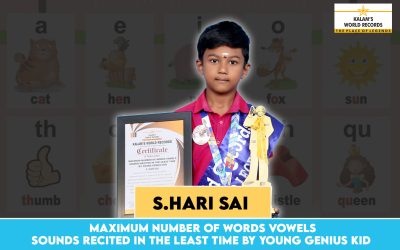 Maximum Number of Words Vowels Sounds Recited in the Least Time by Young Genius Kid