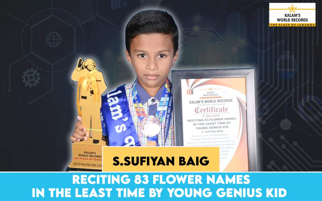 Reciting 83 Flower Names in the Least Time by Young Genius Kid