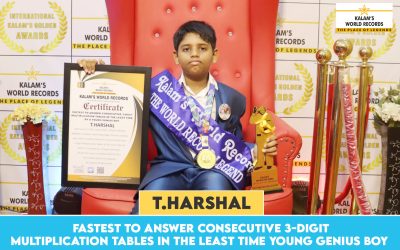 FASTEST TO ANSWER CONSECUTIVE 3-DIGIT MULTIPLICATION TABLES IN THE LEAST TIME YOUNG GENIUS BOY