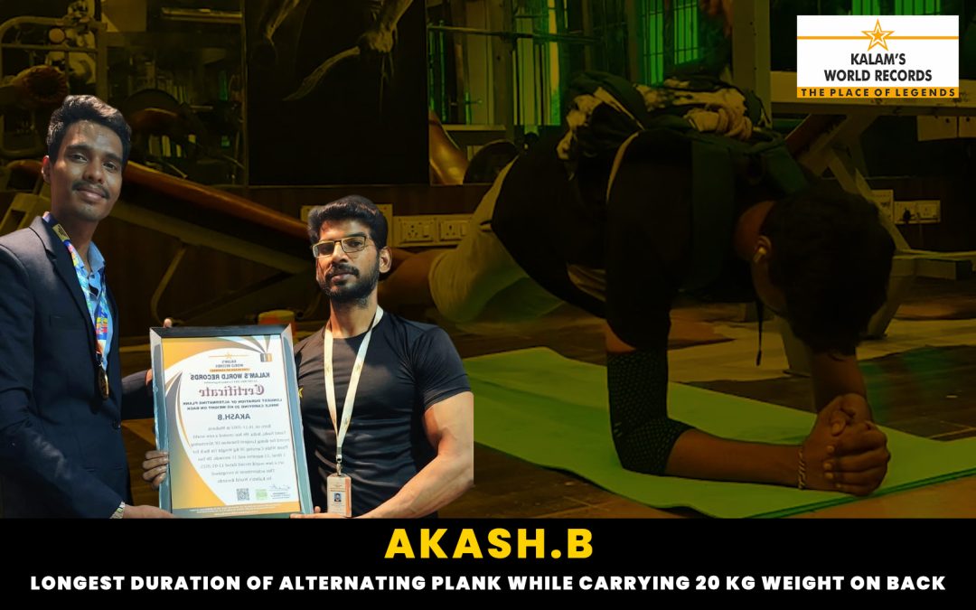 LONGEST DURATION OF ALTERNATING PLANK WHILE CARRYING 20 KG WEIGHT ON BACK