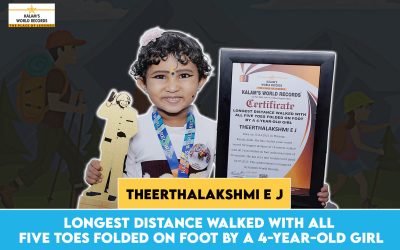 Longest Distance Walked With All Five Toes Folded on Foot by a 4-year-old Girl