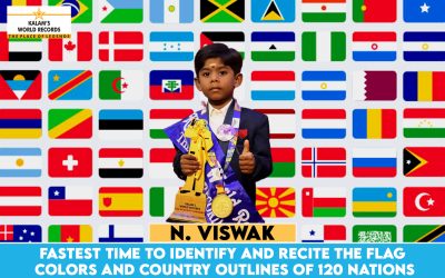 FASTEST TIME TO IDENTIFY AND RECITE THE FLAG COLORS AND COUNTRY OUTLINES OF 120 NATIONS