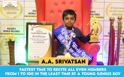 Fastest Time to Recite All Even Numbers From 1 to 100 in the Least Time by a Young Genius Boy