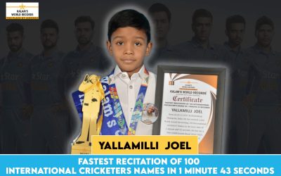 Fastest Recitation of 100 International Cricketers Names in 1 Minute 43 Seconds