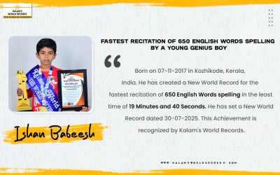 Fastest Recitation of 650 English Words Spelling by a Young Genius Boy