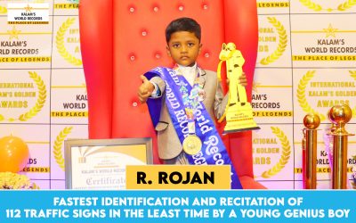Fastest Identification and Recitation of 112 Traffic Signs in the Least Time by a Young Genius Boy