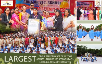 LARGEST GROUP PERFORMANCE OF 10 YOGA ASANAS HELD FOR 120 SECONDS EACH, LASTING A TOTAL OF 20 MINUTES.