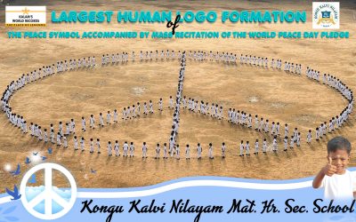 Largest Human Logo Formation of the Peace Symbol Accompanied by Mass Recitation of the World Peace Day Pledge
