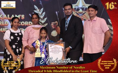 Maximum Number of Needles Threaded While Blindfolded in the Least Time