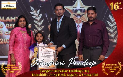 Longest Duration Holding 5 Kg Tumbles Using Both Legs by a Young Girl