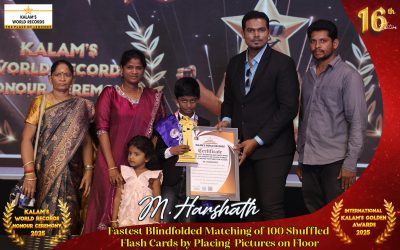 Fastest Blindfolded Matching of 100 Shuffled Flash Cards by Placing Pictures on Floor