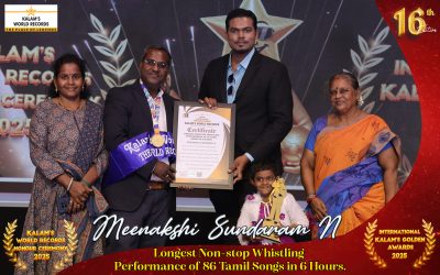 Longest Non-stop Whistling Performance of 86 Tamil Songs in 6 Hours