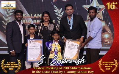 Fastest Reciting of 200 Abbreviations in the Least Time by a Young Genius Boy