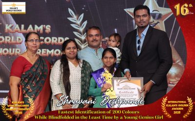 Fastest Identification of 200 Colours While Blindfolded in the Least Time by a Young Genius Girl