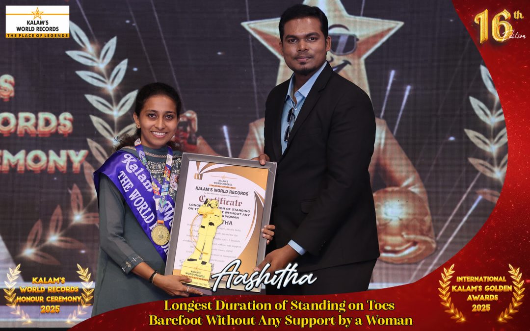 Longest Duration of Standing on Toes Barefoot Without Any Support by a Woman