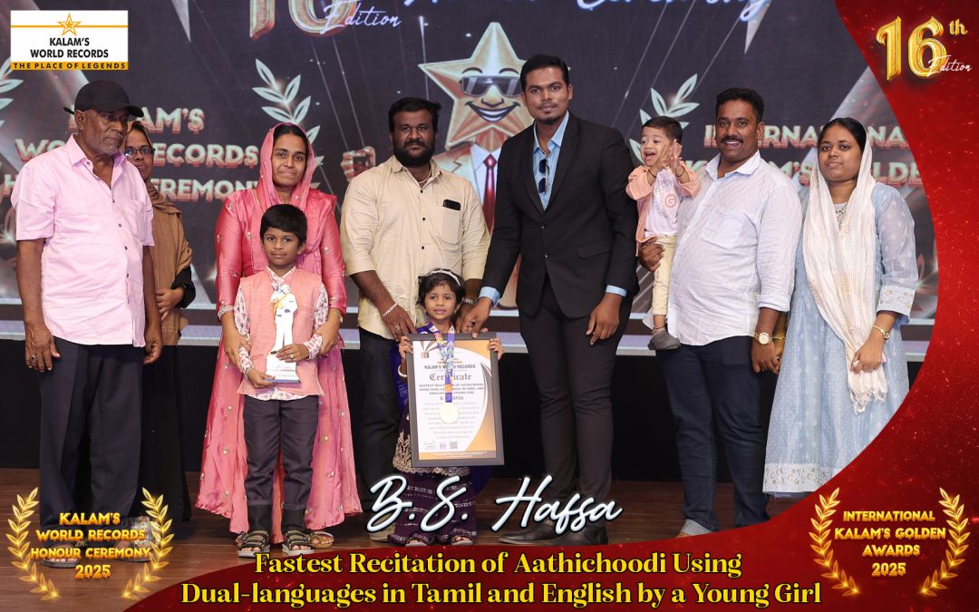 Fastest Recitation of Aathichoodi Using Dual-languages in Tamil and English by a Young Girl