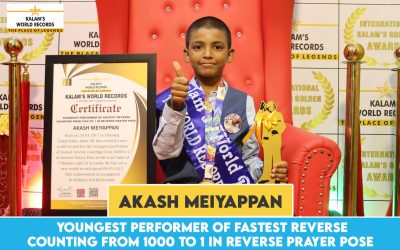 Youngest Performer of Fastest Reverse Counting From 1000 to 1 in Reverse Prayer Pose